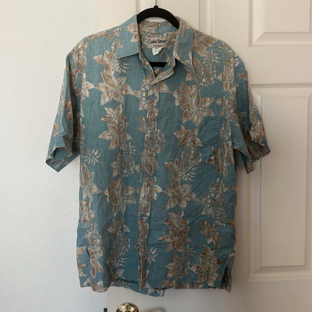 SOLD Teal Hawaiian shirt